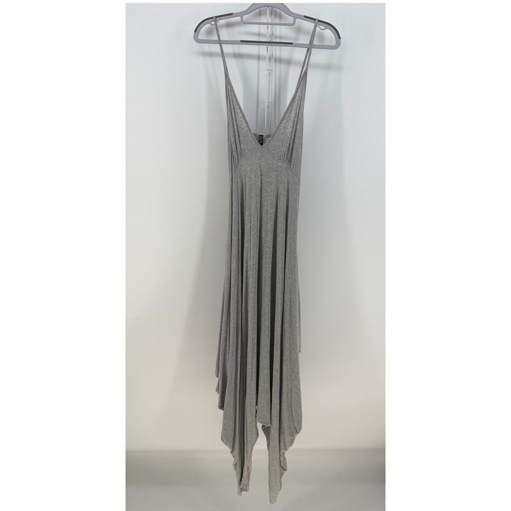 Dodo Handkerchief Harem Jumpsuit Womens Large Gray Spaghetti Babydoll Boho Fairy
